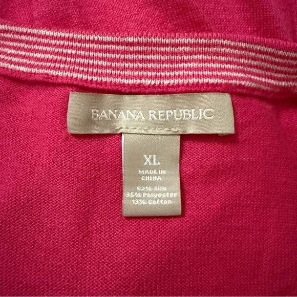 BANANA REPUBLIC Silk Blend Pink Cardigan Size XL - Picture 6 of 6